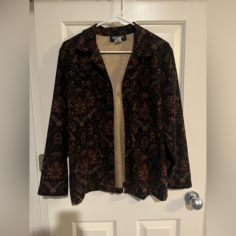 Briggs New York Women's Black and Brown Floral Blazer